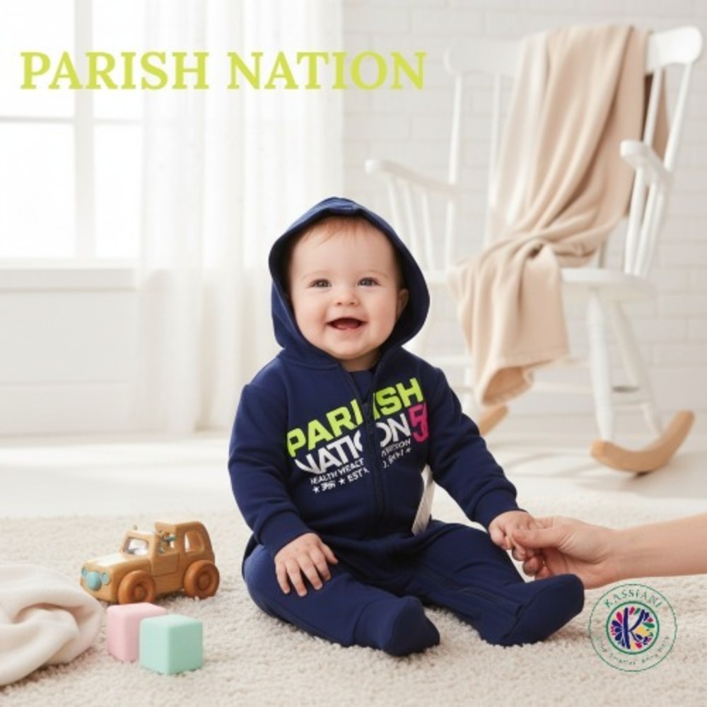 Parish Nation Baby‎ Boy One‑Piece Royal Blue Hoodie 3‑6M